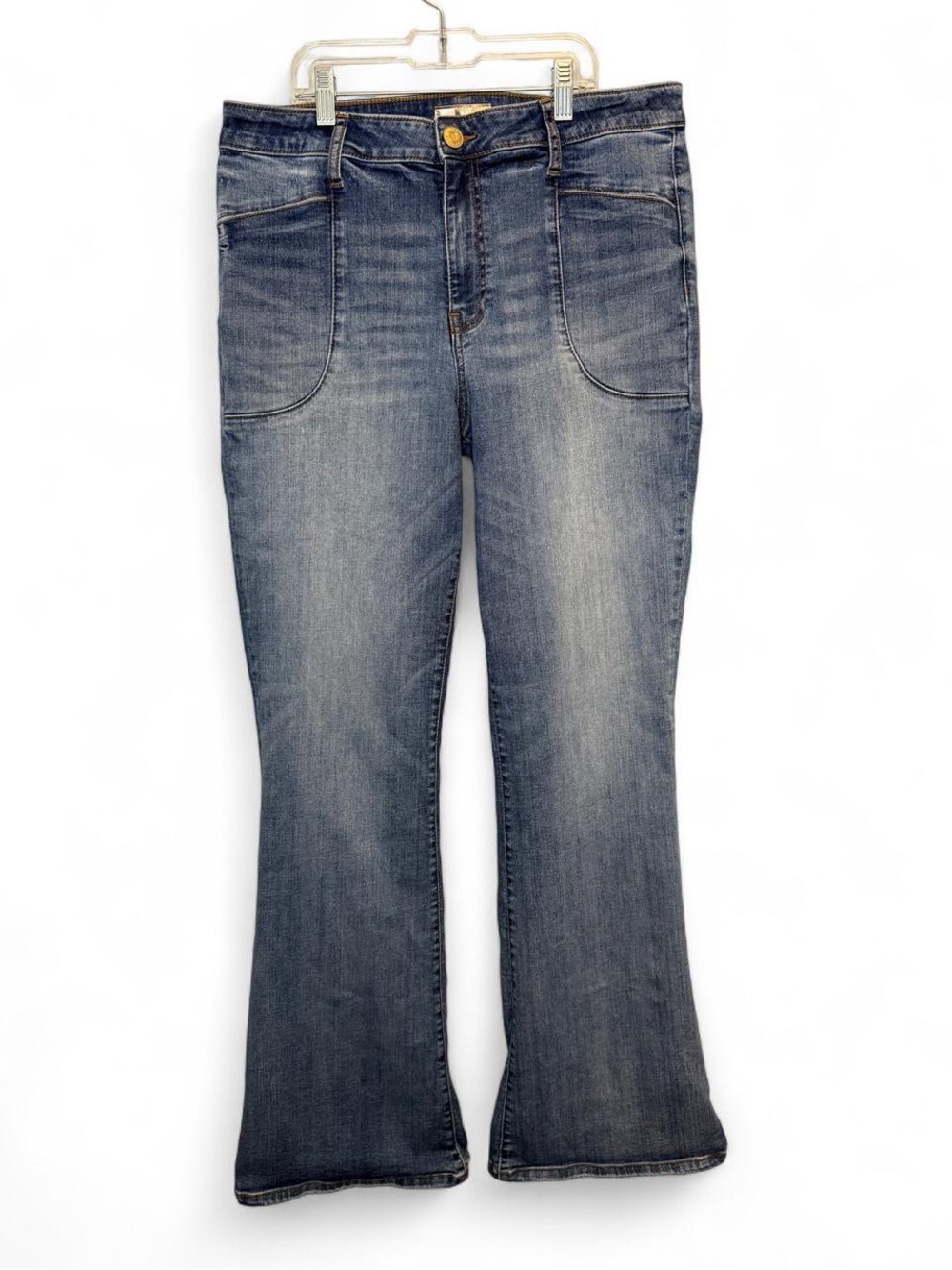 KUT from the Kloth Ana High Rise Fab Ab Flare Denim Jeans Size 12 Medium Wash